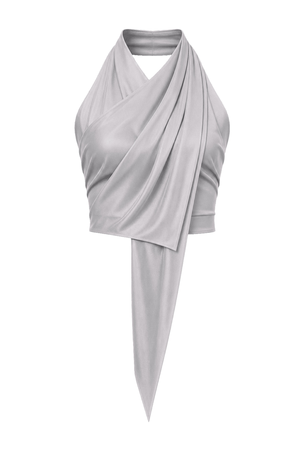 Grey Halter Wrap Top