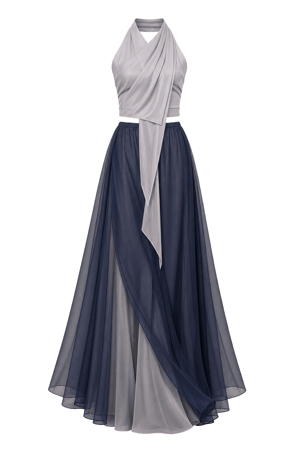 Grey Halter Flow Set