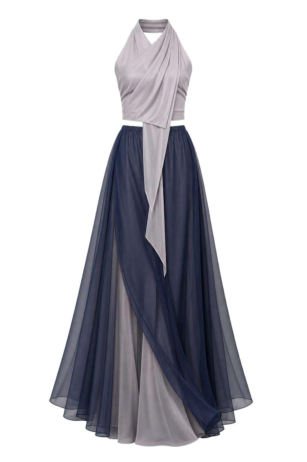 Grey Halter Flow Set
