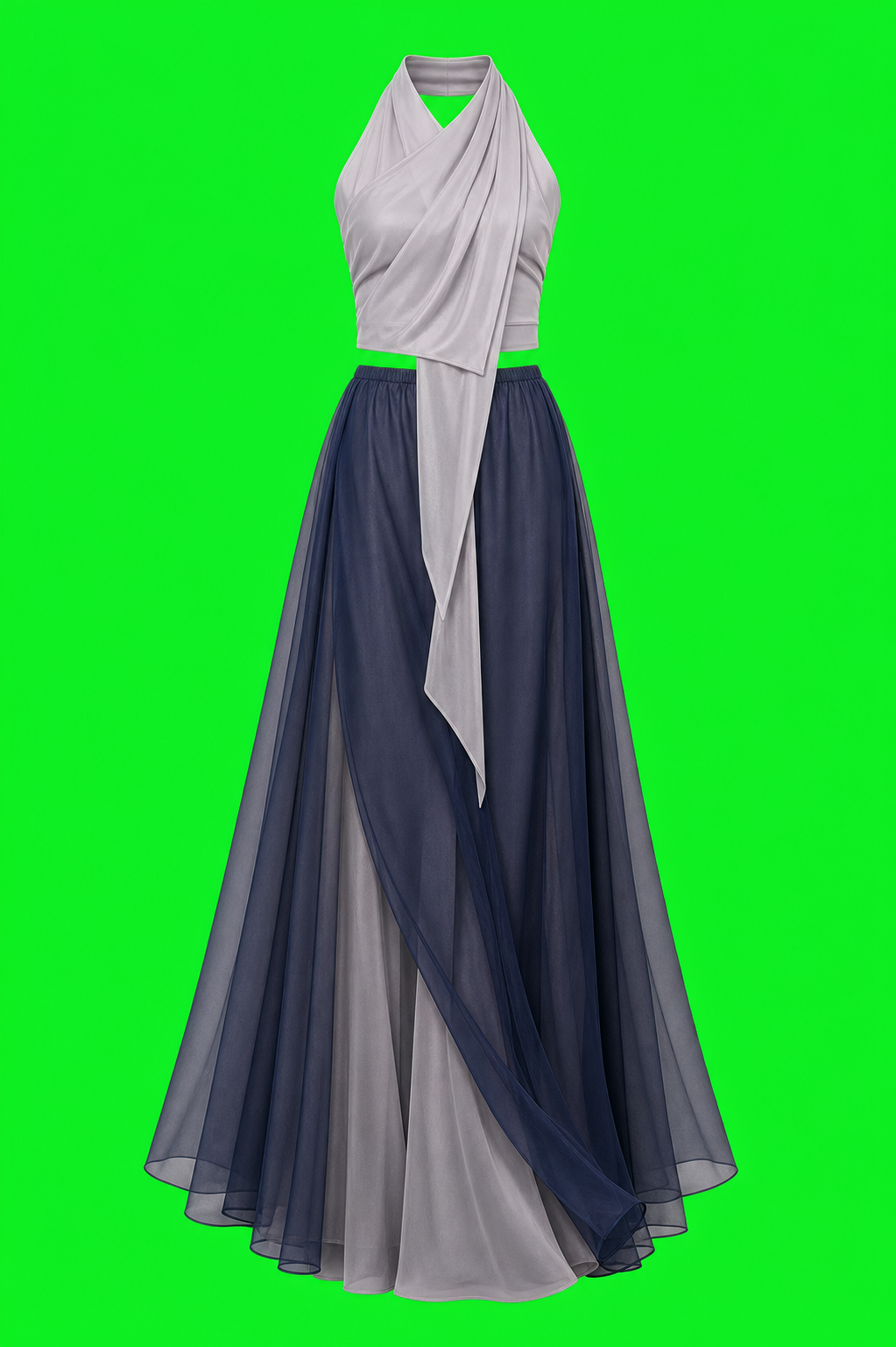 Grey Halter Flow Set